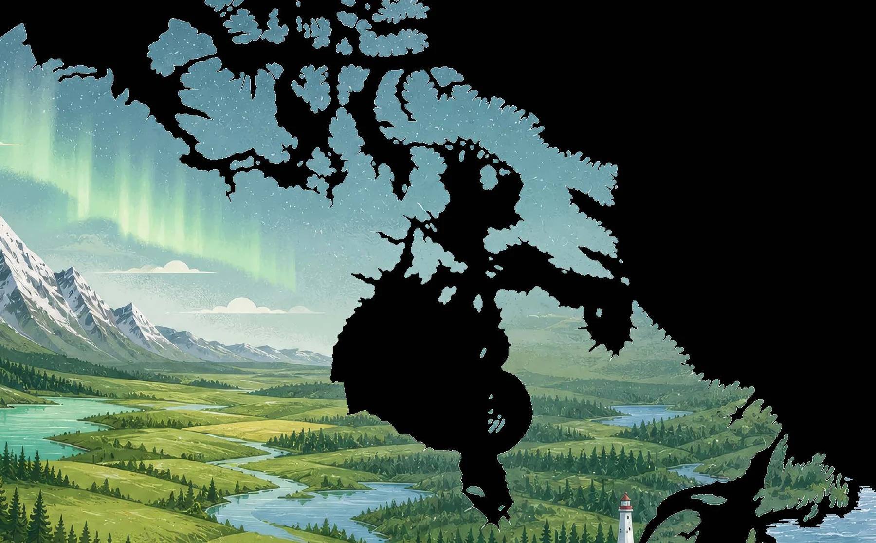 Canadian landscape and map from the Anatis catalogue